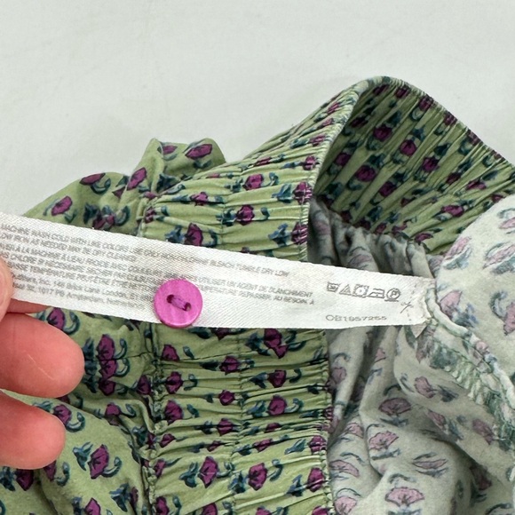 Anthropologie Eyelet Micro Pajama Shorts in Green Motif 100% Cotton - Picture 6 of 7